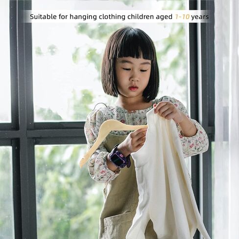 Nature Smile 20 Pack Unfinished/Natural Kids Baby Children Toddler Wooden Shirt Dress Coat Hangers with No Painting - 360°Stronger Anti-Rust Chrome Swivel Hook - Extra Smoothly Cut Notches in Kuwait
