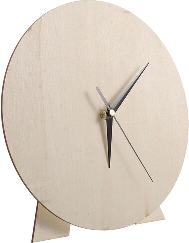 VALICLUD Blank Skill Development and Wooden DIY Painting Round Wall Clock, Beige Decorative Clock Dial Replacement Unique Natural Aesthetic Design for Nursery and Craft Projects in Kuwait