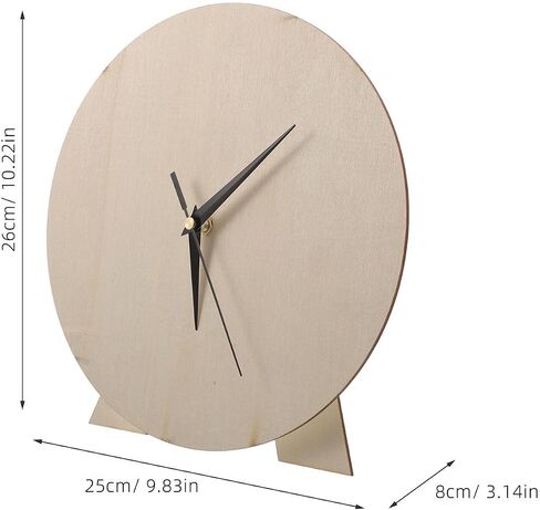 NOLITOY Wooden DIY Clock Dial for Painting and Skill Development, Round Blank Clock Face Made of Natural Wood, Beige Color Suitable for Craft and Nursery Decoration Projects in Kuwait