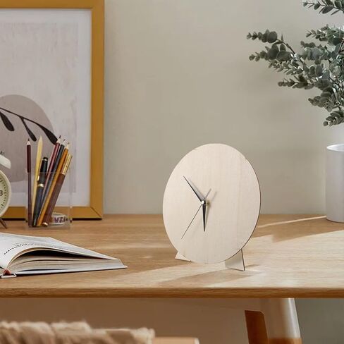 NOLITOY Wooden DIY Clock Dial for Painting and Skill Development, Round Blank Clock Face Made of Natural Wood, Beige Color Suitable for Craft and Nursery Decoration Projects in Kuwait