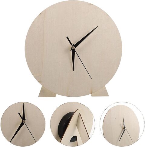 VOSAREA DIY Blank Wooden Round Clock Dial for Painting Projects, Educational Tool with Beige Natural Wood Material, for Nursery or Classroom Wall Decor in Kuwait
