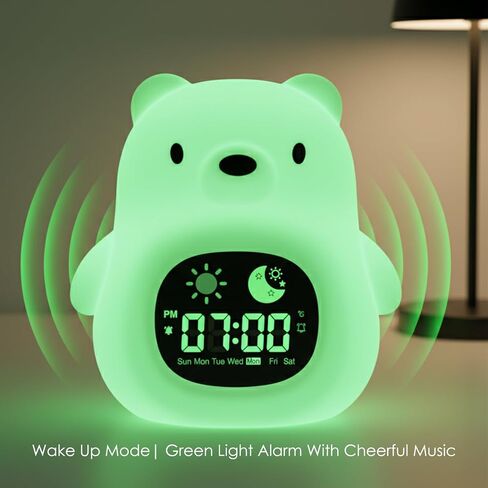 HOME.X Cubbi Sleep Aid Night Light for Toddler Gen.2 - Alarm Clock, Wake-Up Light, Sleep Mode, Music & White Noise Soother, Tap Control Colors, Soft Silicone, Rechargeable in Kuwait