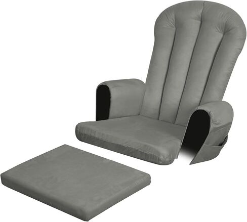 5PCS Glider Rocker Replacement Cushions Set with Ottoman Cushion | 29.5" High Backrest, Thickened & Supportive, with Side Storage Pockets, Soft Velvet Fabric, for Indoor Nursery, Blue in Kuwait