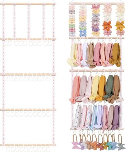 POVETIRE Headband Holder Hair Bows Organizer for Girls, Baby Headbands Hair Accessories Organizer Storage Wall Hanging Decor for Toddler Girls Room in Kuwait