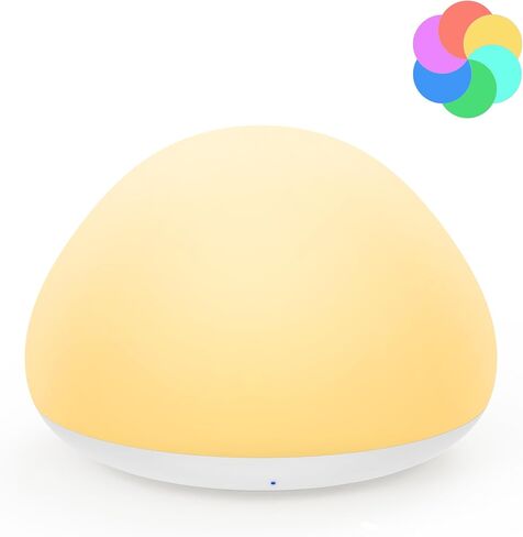 Baby Night Light for Nursery, Soft Silicone Tap Control Night Lamp with 8 Color Changing, Stepless Dimming, Rechargeable Portable Night Light for Kids, 1H-Timer, Warm Light for Breastfeeding in Kuwait
