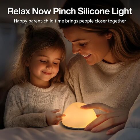Baby Night Light for Nursery, Soft Silicone Tap Control Night Lamp with 8 Color Changing, Stepless Dimming, Rechargeable Portable Night Light for Kids, 1H-Timer, Warm Light for Breastfeeding in Kuwait