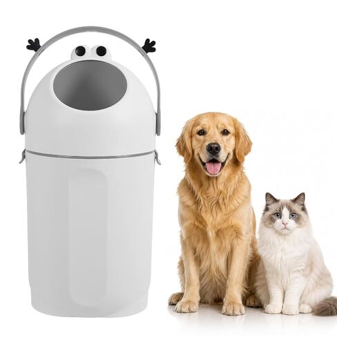 Cuteam Tall Diaper Pail, Trash Can, Garbage Can, 15L Capacity Accommodate Diapers Garbage Can with Odor-Sealing Flap, Quiet Operation, Round Trash Can for Bathroom Living Room (Grey) in Kuwait