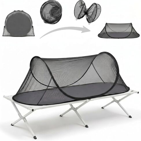 2 Pcs Large Pop Up Mosquito Net for Bed 78 * 31 * 22 Inch Portable Foldable Mosquito Netting for Camping Outdoor Indoor Travel Patio Bug Net Mesh Tent Canopy for Adults Bedroom, White in Kuwait