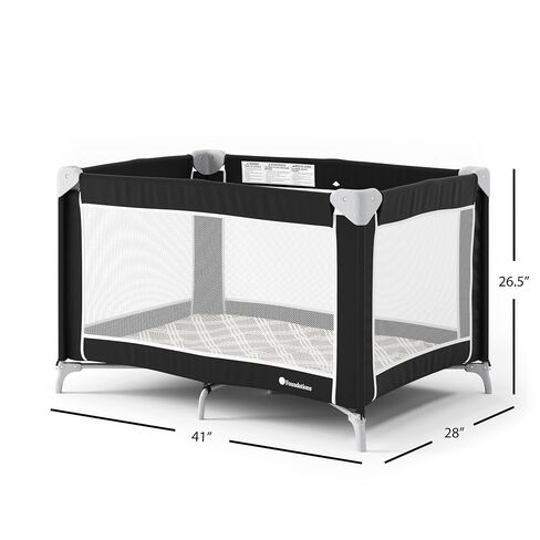 Foundations Sleep 'N Store Baby Play Yard 3 Pack for Hotels, Easy to Store, Foldable Travel Play Pen, Includes Storage Bag & Foam Mattress, Graphite in Kuwait