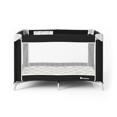 Foundations Sleep 'N Store Baby Play Yard 3 Pack for Hotels, Easy to Store, Foldable Travel Play Pen, Includes Storage Bag & Foam Mattress, Graphite in Kuwait