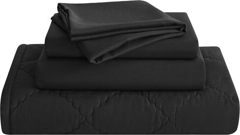 BEDSUM Toddler Bedding Set 4 Piece Rayon Derived from Bamboo,Light Pink | Soft Silky Complete 4-Piece Kid Bedding Set, Lightweight Cool, Breathable, Quilt, Fitted Sheet, Flat Sheet, Pillowcase in Kuwait