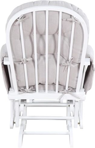 Glider and Ottoman White Wood and Woven Gray Fabric in Kuwait