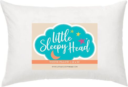 Little Sleepy Head Youth Pillow 16x22 - Soft & Hypoallergenic Bed Pillow Youth Pillows for Sleeping Age 5-10 - Snugly Designed Youth Neck Pillows for Travel, School and Bedtime - (1 Pack) in Kuwait