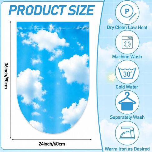 6 Pcs Cloud Curtains Back to School Window Drapes Blue Sky White Clouds Classroom Valances for Kid First Day of School Classroom Kindergarten Playroom Daycare Bedroom Window Decor Supplies 36" X 24" in Kuwait