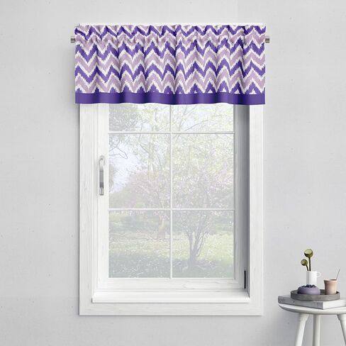 Bacati - Single Light Filtering Curtain Panel Mix N Match Chevron Lilac/Purple in Kuwait