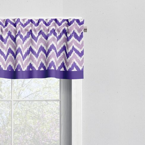 Bacati - Single Light Filtering Curtain Panel Mix N Match Chevron Lilac/Purple in Kuwait