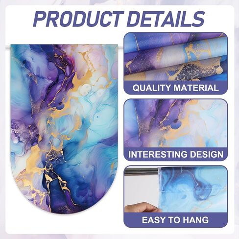 6 Pcs Colorful Marble Curtains Back to School Window Drapes Marble Design Classroom Valances for Kid First Day of School Classroom Kindergarten Playroom Daycare Bedroom Window Decor Supplies 36" X 24" in Kuwait