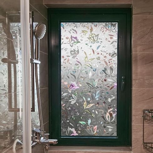 Rainbow Window Privacy Film Static Cling – 3D Vinyl Decals for Glass Door, Heat Control & Anti-UV, 11.8 x 39.4 Inches, Removable & Reusable in Kuwait
