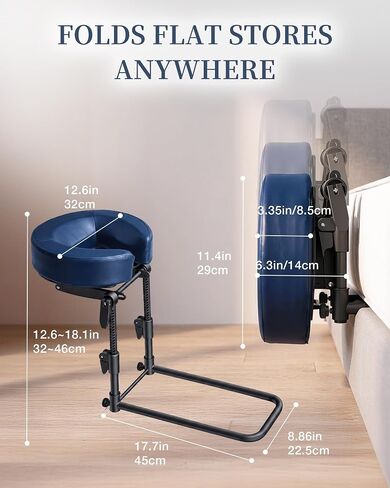 Massage Headrest for Bed, 18" Adjustable Foldable Premium Spa Face Cradle | Leatherette Face Down Massage Pillow, Sturdy Metal Frame, Tool-free Setup, Easy to Clean, Ergonomic Contour, Compact Storage in Kuwait