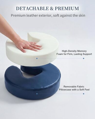 Massage Headrest for Bed, 18" Adjustable Foldable Premium Spa Face Cradle | Leatherette Face Down Massage Pillow, Sturdy Metal Frame, Tool-free Setup, Easy to Clean, Ergonomic Contour, Compact Storage in Kuwait