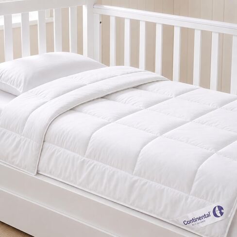 Continental Bedding Toddler Comforter, Down Alternative Duvet Insert, 100% Cotton Shell, Lightweight Breathable Blanket for Crib and Toddler Bed, 33x42 in Kuwait