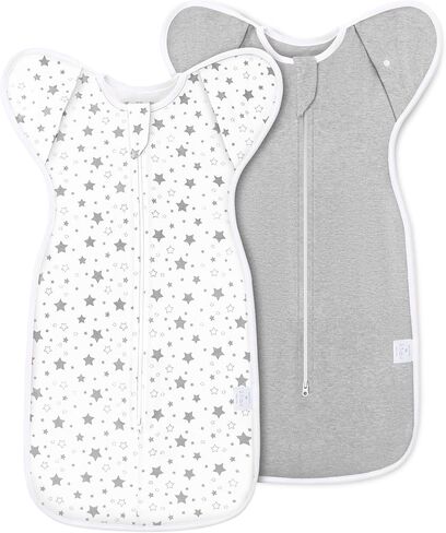 ANYEDDE 2-Pack Newborn Swaddle Sleep Bag- Arms Up Swaddle 0-3 Months, Baby Swaddles for Newborn, Cuff Removable Design, Pink Bunny Breathable Sleep with 2-Way Zipper in Kuwait