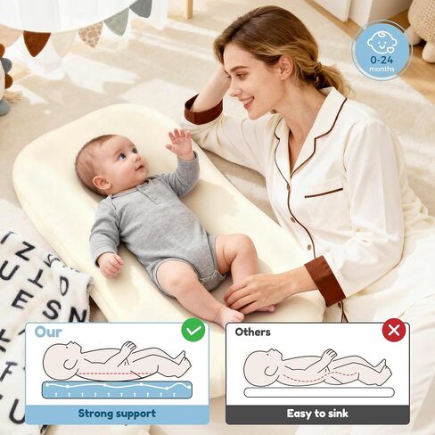 Baby Lounger & Snuggle Nest for Newborn 0-24 Months, Baby Nest Supervised Breathable Cotton for Newborn, Breathable Portable Infant Lounnger for Travel and Home in Kuwait