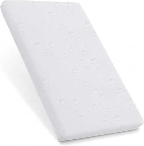 Bassinet Mattress Pad, 47" x 23.6" x 2" Dual Layer Memory and High Density Foam Mattress, Waterproof Breathable Soft Cover Fit for ADOVEL/BabyBond/ANGELBLISS/ELEMARA/JOYMOR Bassinet Bedside Crib in Kuwait