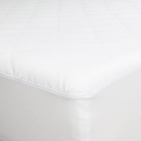 Furinno Angeland Fitted Mattress Pad, Mattress Protector Top, White | Twin Size, Quilted, Fit Mattresses up to 15" Tall, Machine Washable in Kuwait