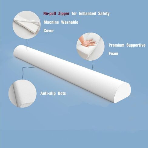 2 Pack Bed Bumpers, Foam Bed Rail Bumpers with Washable Cover | Bed Guard Rails for Twin, Full, Queen, King Bed, Non-Slip Bottom in Kuwait