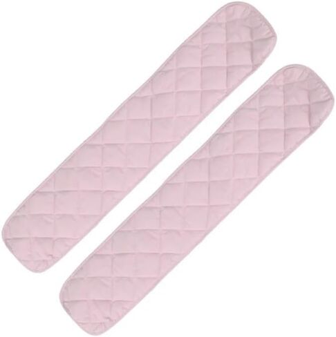 Cot Railing Cover, 2 Pieces, Cotton, Cot Protection, Wrap Edge, Anti-Bite, Solid Color, Bed Fence, Railing, Barandi Cover, Pink-100 cm, One Size in Kuwait