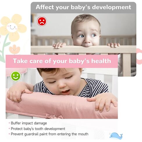 Double Thickness Crib Rail Teething Guard, Designed for Crib Top Rail Only (Not Side Rails) Furniture Edge Protector - Compliant with Infant Safe Sleep Act in Kuwait