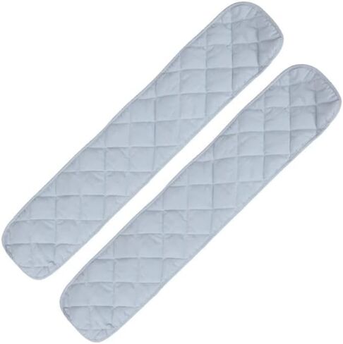 Cot Railing Cover, 2 Pieces, Cotton, Cot Protection, Wrap Edge, Anti-Bite, Solid Color, Bed Fence, Railing, Barandi Cover, Blue-100 cm, One Size in Kuwait