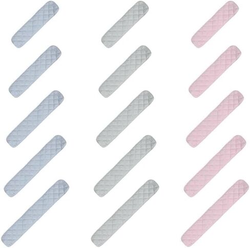 Cot Railing Cover, 2 Pieces, Cotton, Cot Protection, Wrap Edge, Anti-Bite, Solid Color, Bed Fence, Railing, Barandi Cover, Blue-100 cm, One Size in Kuwait