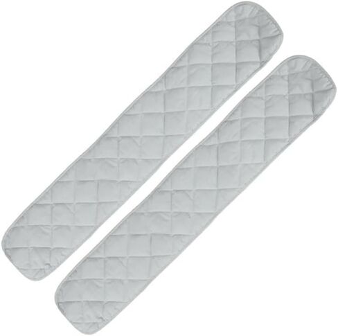 Cot Railing Cover, 2 Pieces, Cotton, Cot Protection, Wrap Edge, Anti-Bite, Solid Color, Bed Fence, Railing, Barandi Cover, Gray-110 cm, One Size in Kuwait