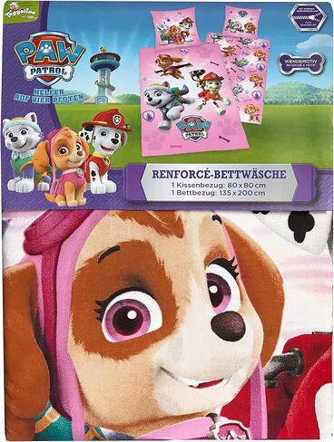 Paw Patrol Bed Linen, Cotton, Pink, 200 x 135 x 0.2 cm in Kuwait