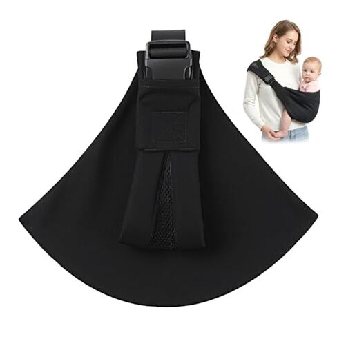 Baby Sling Carrier, Ergonomic Toddler Sling with Split Wide Shoulder Strap & Enhanced Back Support, Deep Wide Seat Design for 6–48 Months, Supports up to 44 lbs (Brown) in Kuwait