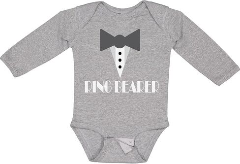 inktastic Ring Bearer Mock Tux Tuxedo Long Sleeve Creeper in Kuwait