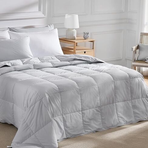 Pacific Coast Lightweight Goose Feather Down Fiber Comforters King Size, Summer Duvet Insert, Ultra Soft, Breathable, Hotel Luxury Bedding Comforter with 8 Tabs, White, 106 x 90 inches in Kuwait