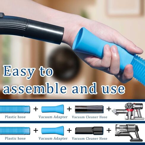 Dryer Vent Cleaner Kit, Vacuum Hose & Brush for Lint Trap Cleaning | Flexible Dryer Vent Cleaning Hose with Brush Attachment, Universal Vacuum Adapter for Deep Dryer Lint Trap Removal in Kuwait