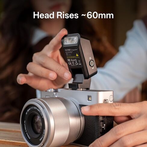 VILTROX Z2 Mini Foldable TTL Camera Flash for Nikon | Compact On-Camera Flash with 60mm Raised Head Design, 28mm Wide Coverage, 10Ws Output in Kuwait
