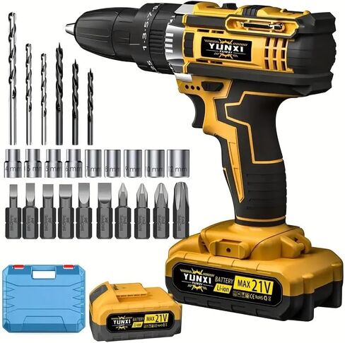 lithium-ion drill set battery and fast charging (Upgrade battery * 2+toolbox) in Saudi Arabia