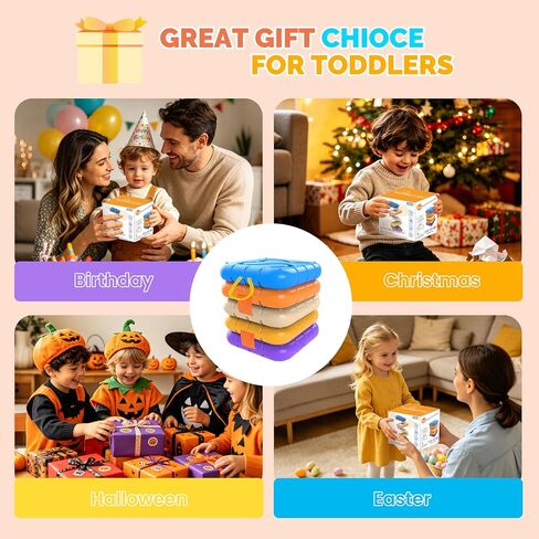 DQMOON Busy Board for 1 Year Old,8-in-1 Travel Toys for Toddler 1-3 on Airplane Car,Montessori Toys Busy Board Busy Cube, Sensory Educational Development Toys,Birthday Gifts for Boy&Girl Baby in Kuwait