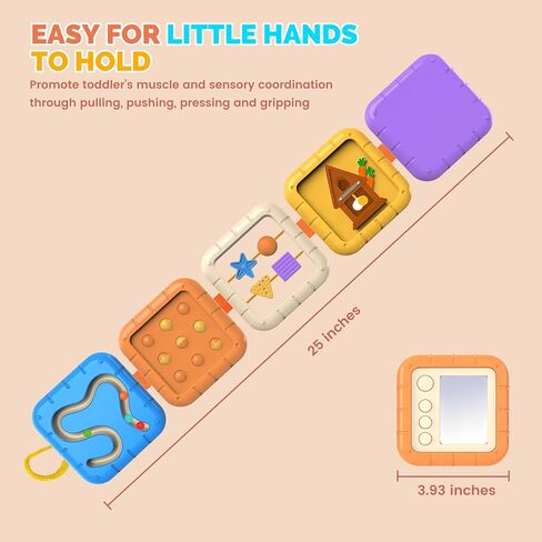 DQMOON Busy Board for 1 Year Old,8-in-1 Travel Toys for Toddler 1-3 on Airplane Car,Montessori Toys Busy Board Busy Cube, Sensory Educational Development Toys,Birthday Gifts for Boy&Girl Baby in Kuwait