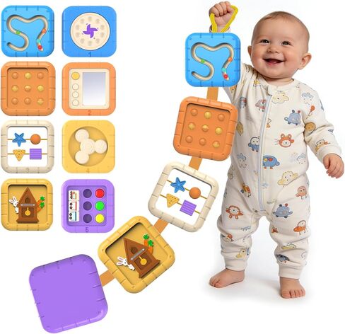 Busy Board Montessori Toys for 1 Year Old Boy Girl, Baby Plane Travel & Road Trip Essential, Sensory Learning Toys for Toddlers 1-3, Birthday Gifts for 1 2 Year Old Boys Girls in Kuwait