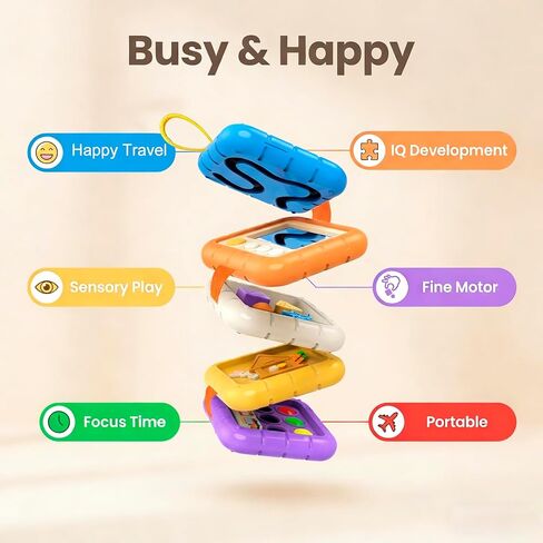 Busy Board Montessori Toys for 1 Year Old Boy Girl, Baby Plane Travel & Road Trip Essential, Sensory Learning Toys for Toddlers 1-3, Birthday Gifts for 1 2 Year Old Boys Girls in Kuwait