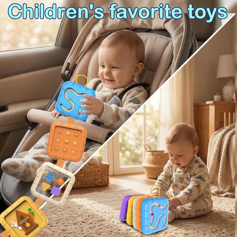 Busy Board Montessori Toys for 1 Year Old Boy Girl, Baby Plane Travel & Road Trip Essential, Sensory Learning Toys for Toddlers 1-3, Birthday Gifts for 1 2 Year Old Boys Girls in Kuwait