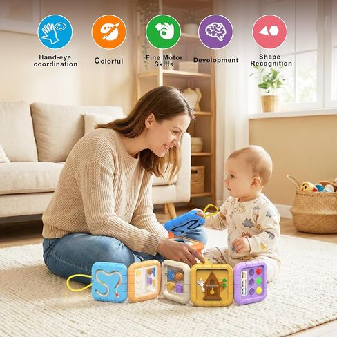 Busy Board Montessori Toys for 1 Year Old Boy Girl, Baby Plane Travel & Road Trip Essential, Sensory Learning Toys for Toddlers 1-3, Birthday Gifts for 1 2 Year Old Boys Girls in Kuwait