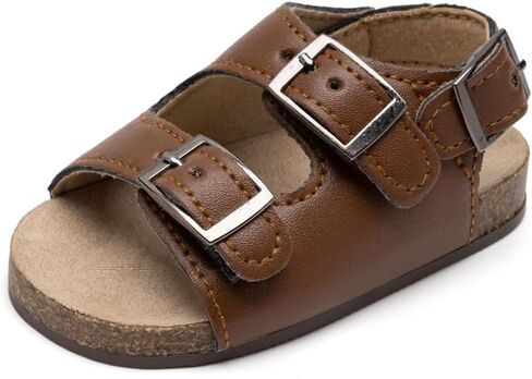 KIDSUN Baby Boys Girls Sandals Cork Footbed Adjustable Strap Clogs Infant Summer Non-Slip Rubber Sole Prewalk Shoes in Kuwait