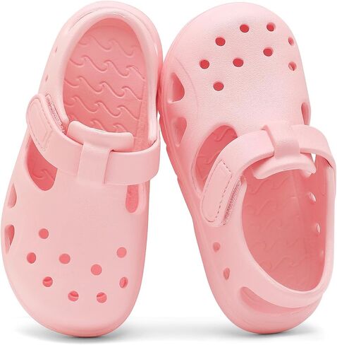 Toddler Sandals for Boys Girls, Lightweight EVA Kids Clogs with Adjustable Heel Strap, Soft Non-Slip Breathable Summer Beach Water Shoes for Toddler Little Kids in Kuwait